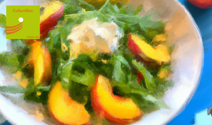 Recette de saison : Salade de pêche et féta